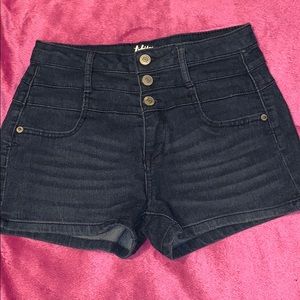 Short blue denim shorts